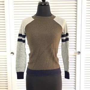 J. Crew Olive and Gray Sweater